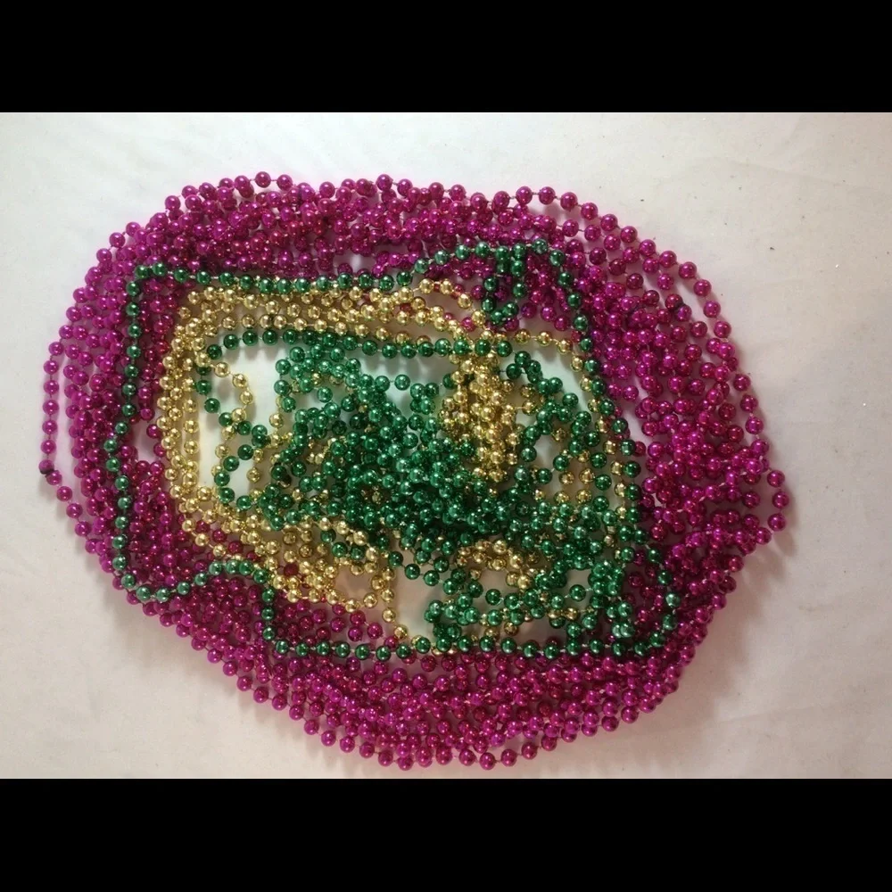 Mardi Gras Beads Bundle New Colors Magenta Green Gold 18 Strands